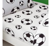 Catherine Lansfield Cosy Football Drap-Housse en Polaire pour lit Double Blanc