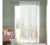 Catherine Lansfield Country Floral Rideau en Voile Blanc 140 x 137 cm