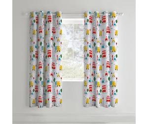 Catherine Lansfield Coussin 3D en Polyester en Forme de Voiture Couleurs Lumineuses, Tissu, coloré, Eyelet Curtains, 66 x 72 inches