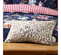 Catherine Lansfield Coussin brodé Village de Ski de Noël 30 x 50 cm Naturel