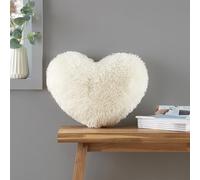 Catherine Lansfield Coussin Moelleux en Fausse Fourrure en Forme de cœur Crème