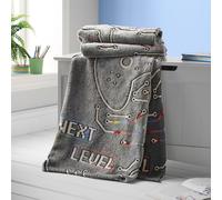 Catherine Lansfield Game Over Couverture Polaire phosphorescente 130 x 170 cm Noir