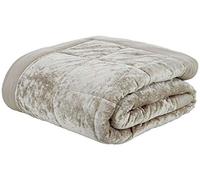 Catherine Lansfield - Couvre-lit en Velours froissé, Polyester, Naturel, lit Double, Polyester, Naturel, 53 x 23 x 53 cm