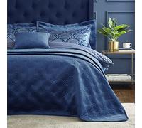 Catherine Lansfield Couvre-lit matelassé Art Deco Pearl 220x230 cm Bleu Marine
