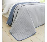 Catherine Lansfield Couvre-lit matelassé réversible à Rayures Bleu 220 x 230 cm
