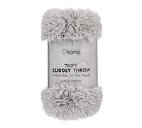 Catherine Lansfield Cuddly Couverture, Polyester, Gris argenté, Throw