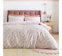 Catherine Lansfield Darcy Parure de lit réversible avec Housse de Couette et taies d'oreiller Motif Floral Rose Super King
