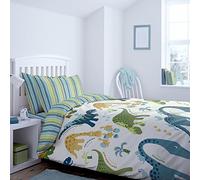 Catherine Lansfield Dino Parure de lit avec Housse de Couette 160 x 220 + 50 x 70 cm