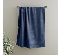 Catherine Lansfield Drap de Bain antibactérien Doux et Absorbant en Coton Bleu Marine