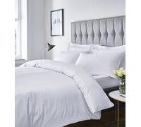 Catherine Lansfield Drap de qualité à Rayures en Satin, Blanc, Drap-Housse Simple