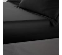 Catherine Lansfield Drap-Housse Double en Satin Doux et Soyeux Noir