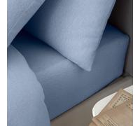 Catherine Lansfield Drap-Housse en Coton brossé pour lit King Size Bleu