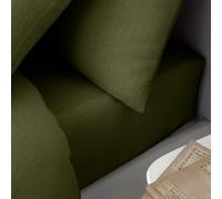 Catherine Lansfield Drap-Housse en Coton brossé pour lit Super King Size Vert