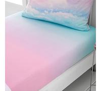 Catherine Lansfield Drap-Housse en Polycoton pour Chambre d'enfant Motif Nuages Arc-en-Ciel 25 cm de Profondeur Pastel