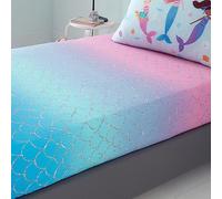 Catherine Lansfield Drap-Housse pour lit Simple Motif sirène Rose