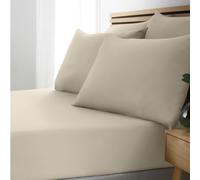 Catherine Lansfield Drap-Housse Super King Size Doux et Facile à Repasser Naturel