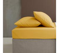 Catherine Lansfield Easy Iron Percale Combed Extra Deep Fitted Sheet Ocre Double Unisex