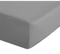 Catherine Lansfield Facile à Repasser Percale Infroissable, Polyester-Coton, Gris, Drap-Housse Double