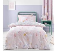 Catherine Lansfield Fairytale Parure de lit Double Motif Licorne Rose