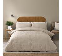 Catherine Lansfield Folkstone Geo Parure de lit King Size avec Housse de Couette et taies d'oreiller Naturel