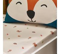 Catherine Lansfield Fox and Woodland Friends Drap-Housse pour lit Double Crème