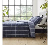 Catherine Lansfield Grid géométrique 250 x 220 + 50 x 80 (2)+ 1 Plain Dyed Dark Grey 260 x 280