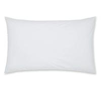 Catherine Lansfield Easy Iron Percale Taie d'oreiller, Polyester et Coton, Blanc, Standard