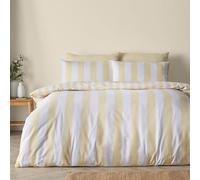 Catherine Lansfield Housse de Couette Double réversible avec taies d'oreiller à Rayures Jaune