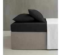 Catherine Lansfield Iron Percale Combed Extra Deep Fitted Sheet Noir Super King Unisex