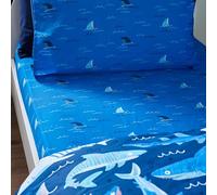 Catherine Lansfield Jawsome Shark Drap-Housse pour Enfant Bleu Marine