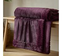 Catherine Lansfield Jeté de lit en Velours et Fausse Fourrure Prune 150 x 200 cm