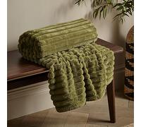 Catherine Lansfield Jeté de lit, Polyester, Vert Olive, 130 x 170 cm