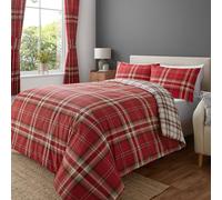 Catherine Lansfield Kelso Parure de lit Coton Majoritaire 3pcs Rouge