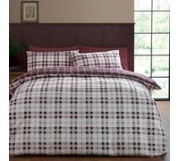 Catherine Lansfield Kelso Parure de lit Double réversible avec taies d'oreiller Prune