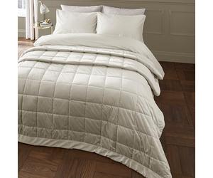 Catherine Lansfield Kingsley Couvre-lit matelassé en Velours Mat Crème 220 x 220 cm