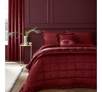 Catherine Lansfield Kingsley Couvre-lit matelassé en Velours Mat Framboise 220 x 220 cm