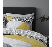 Catherine Lansfield Larsson Geo Housse de Couette 135 x 200 cm + 80 x 80 cm + 1 taie d'oreiller 80 x 80 cm Blanc