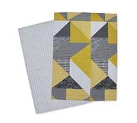 Catherine Lansfield Larsson Geo Lot de 2 torchons Ocre