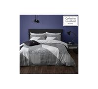 Catherine Lansfield Larsson Geo Parure de lit Double Gris
