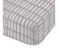 Catherine Lansfield Larsson Geo Plum Drap Housse et taie d'oreiller Blanc 90 x 200 + 50 x 80 cm