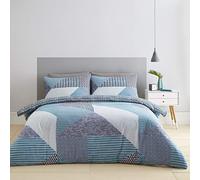 Catherine Lansfield Larsson Geo Teal - Parure de lit 240 x 220 + 65 x 65 cm (2)