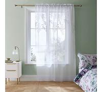Catherine Lansfield Living Wisteria Panneau de Rideau à Fente Motif Floral Blanc 140 x 183 cm