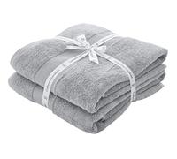 Catherine Lansfield Lot de 2 draps de Bain antibactériens en Coton Doux et Absorbant Gris argenté 500 g/m²