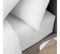 Catherine Lansfield Lot de 2 draps-Housses, draps Plats et taies d'oreiller en Coton brossé pour lit King Size Blanc