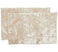 Catherine Lansfield Lot de 2 Sets de Table en Velours écrasé Naturel 30 x 46 cm