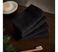 Catherine Lansfield Lot de 4 Gants de Toilette en Coton à séchage Rapide Noir