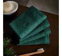 Catherine Lansfield Lot de 4 Gants de Toilette en Coton à séchage Rapide Vert forêt