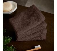 Catherine Lansfield Lot de 4 Serviettes de Toilette en Coton à séchage Rapide Chocolat 30 x 30 cm