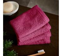 Catherine Lansfield Lot de 4 Serviettes de Toilette en Coton à séchage Rapide Rose Vif 30 x 30 cm
