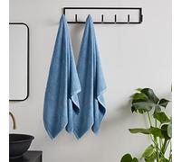 Catherine Lansfield Paire de draps de Bain en Coton à séchage Rapide Bleu
